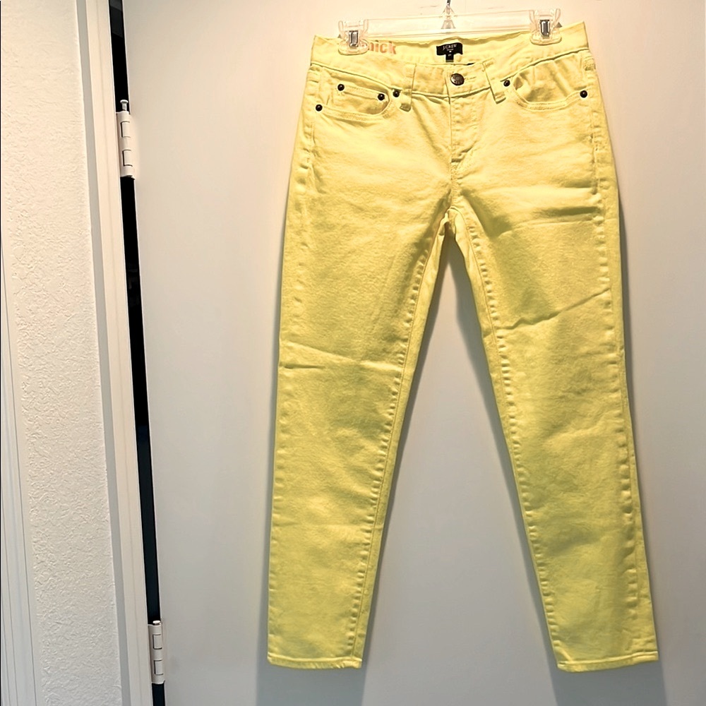 NWOTs J. Crew Yellow Toothpick Jeans Vibrant and Eye-Catching Size 27